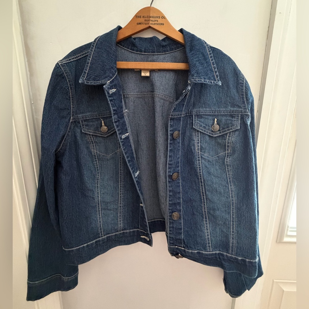 Nine West Vintage America SZ L denim jacket for classic summer style cowgirl!